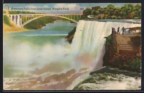 AK American Falls from Goat Island, Niagara Falls, Wasserfall