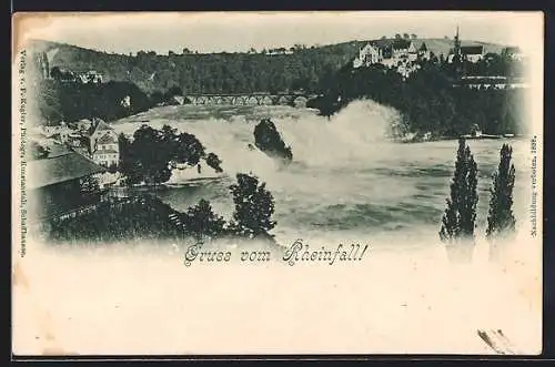 AK Rheinfall-Wasserfall aus der Vogelschau