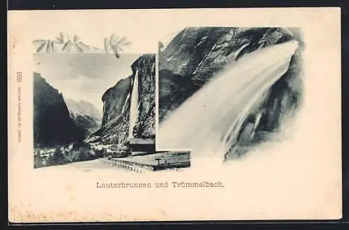 AK Lauterbrunnen und Trümmelbach, Wasserfall