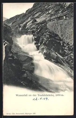 AK Wasserfall an der Teufelsbrücke