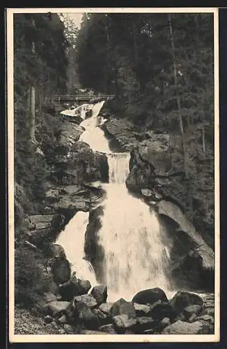 AK Triberg, Brücke über den Wasserfall