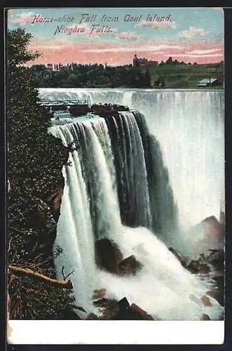 AK Horse-shoe Fall from Goal Island, Niagara Falls, Wasserfall