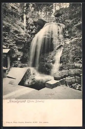 AK Wasserfall im Amselgrund /Sächs. Schweiz