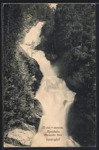 AK Alpenbahn Mariazeller Bahn, Lassingfall, Wasserfall