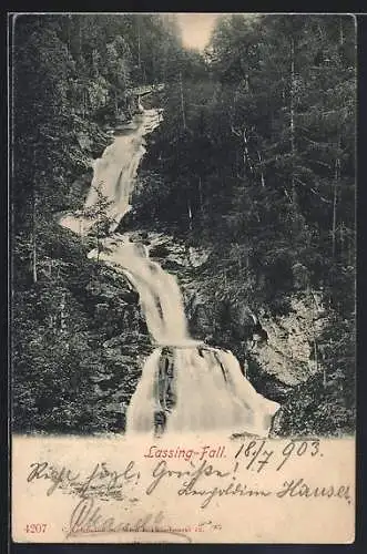 AK Lassing-Fall, Blick auf den Wasserfall