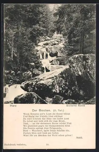 AK Steinerne Renne im Harz, Wasserfall