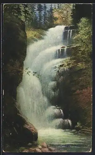 AK Zackelklamm im Riesengebirge, Wasserfall