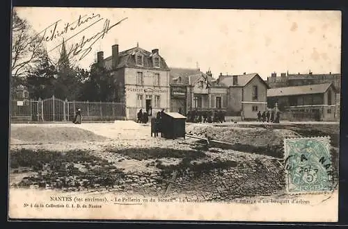 AK Nantes, Le Pellerin vu du bateau et un bouquet d`arbres