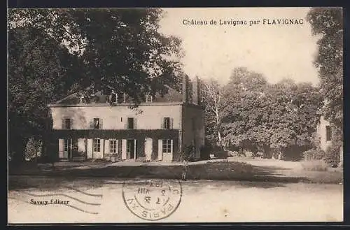 AK Flavignac, Château de Lavignac entouré d`arbres