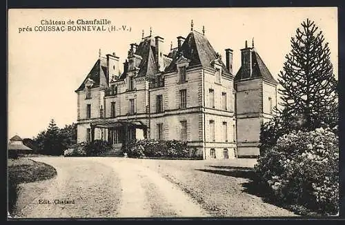 AK Coussac-Bonneval, Château de Chaufaille et son allée principale