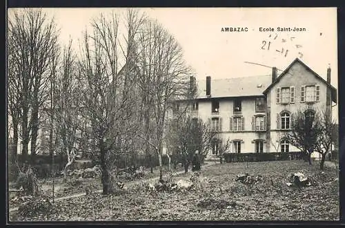 AK Ambazac, Ecole Saint-Jean avec jardin en hiver