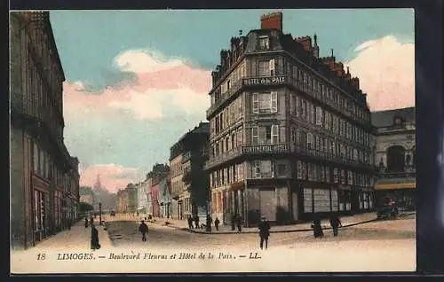 AK Limoges, Boulevard Fleurus et Hôtel de la Paix