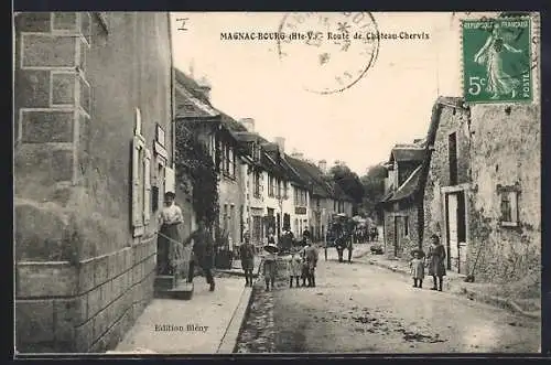 AK Magnac-Bourg /Hte-V., Route de Château-Chervix