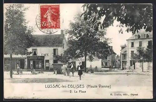 AK Lussac-les-Eglises, La Place, Epicerie Faroudja Beal, Cafe & Hotel