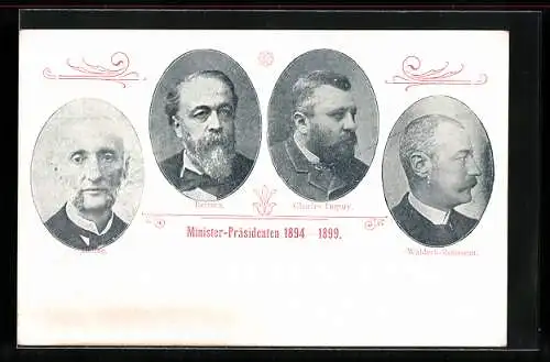 AK Ministerpräsidenten Frankreichs 1894-1899, Meline, Brisson, Charles Dupuy und Waldeck-Rousseau