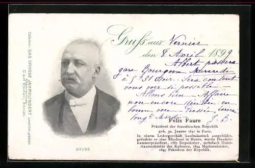 AK Felix Faure, Präsident der französischen Republik