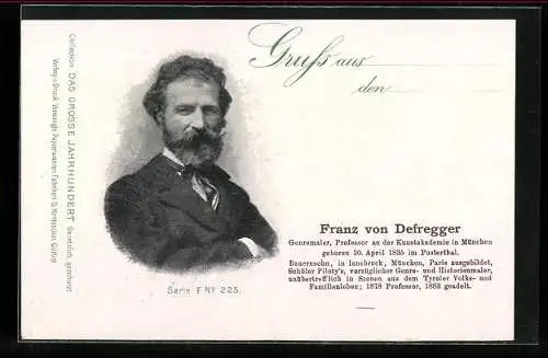 AK Portrait Franz von Defregger, Genremaler