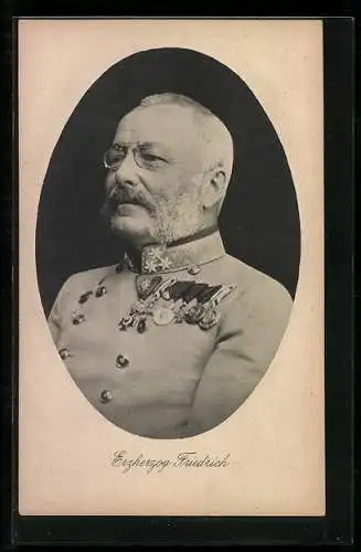 AK Erzherzog Friedrich von Österreich mit Zwicker