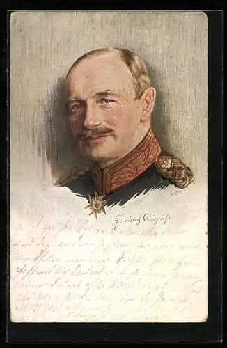 Künstler-AK Friedrich August III. von Sachsen im Portrait