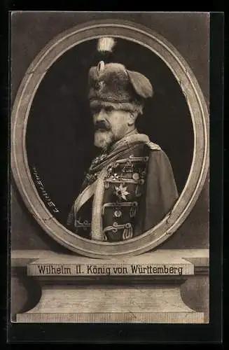 AK Wilhelm II. König von Württemberg in Husarenuniform