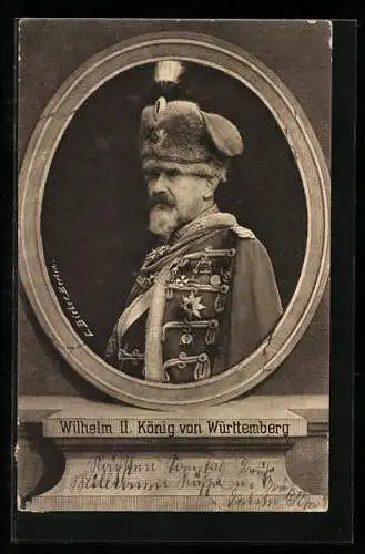 AK Wilhelm II. König von Württemberg in Husarenuniform