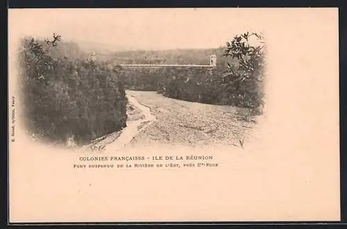 AK Ste-Rose /Ile de la Réunion, Pont suspendu de la Rivière de l`Est