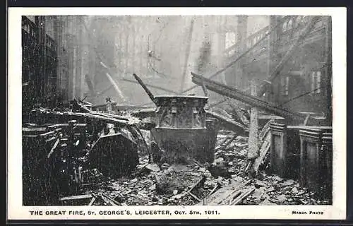 AK St. George`s, The Great Fire 1911, Zerstörte Ortspartie nach dem Brand