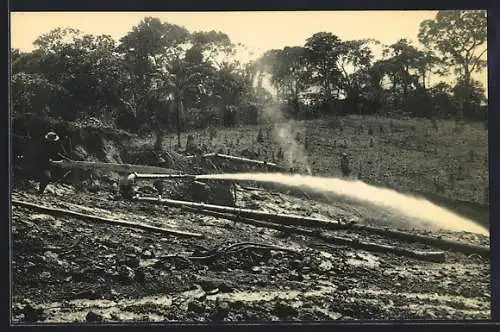 AK Symétain, Mines du Sud 1952, Enlèvement par la méthode hydraulique de l`overburden..., Zinnminen, Bergbau