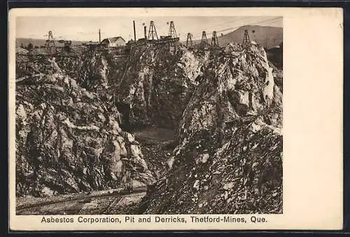 AK Thetford, Asbestos Corporation, Pit and Derricks, Thetford-Mines, Steinbruch