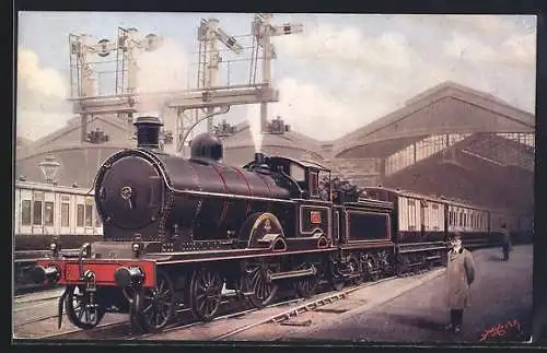 AK Scotch Express leaving Euston, L. & N.W. Rly., englische Eisenbahn