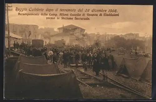 AK Reggio Calabria, Il terremoto de 1908, Accampamento della Comp Allievi Guardie di Finanza di Maddaloni..., Erdbeben