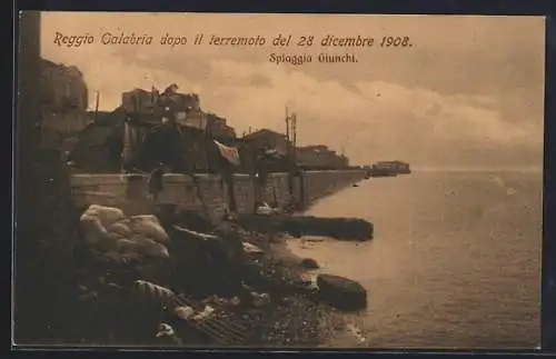 AK Reggio Calabria, Il terremoto de 1908, Spiaggia Giunchi, Erdbeben