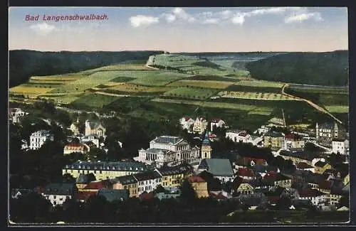 AK Bad Langenschwalbach, Teilansicht mit Kirche