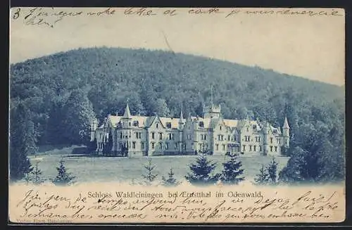 AK Mudau / Odenwald, Schloss Waldleiningen mit Landschaft