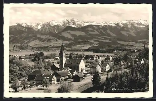 AK Blaichach /Bayr. Allgäu, Strassenpartie mit Kirche