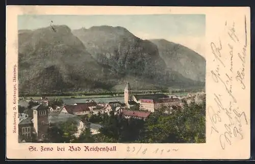 AK St. Zeno bei Bad Reichenhall, Teilansicht mit Kloster