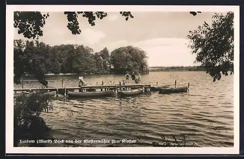 AK Lindow /Mark, Blick von der Klostermühle zum Kloster