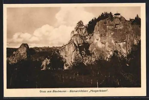 AK Blaubeuren, Bismarckfelsen Mezgerfelsen