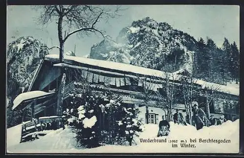 AK Berchtesgaden, Hotel Vorderbrand im Winter