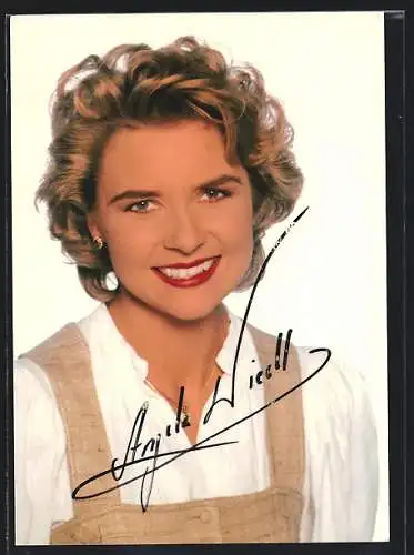 AK Musikerin Angela Wiedl, mit original Autograph