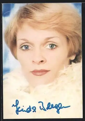AK Musikerin Linda Bergen, mit original Autograph
