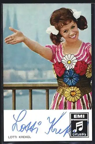 AK Musikerin Lotti Krekel, mit original Autograph