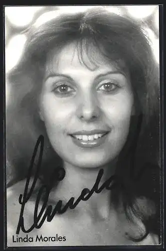 AK Musikerin Linda Morales, mit original Autograph