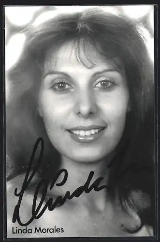 AK Sängerin Linda Morales, mit original Autograph