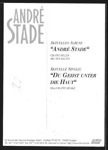 AK Musiker Andre Stade, mit original Autograph