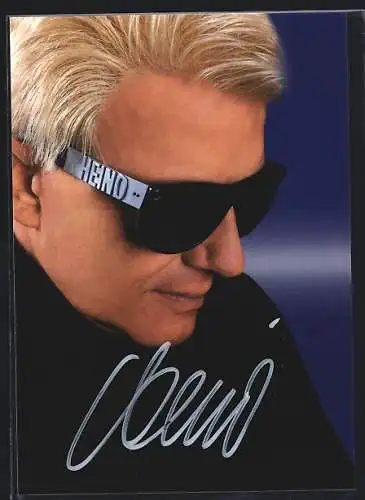 AK Musiker Heino, mit original Autograph