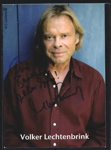 AK Musiker Volker Lechtenbrink, mit original Autograph