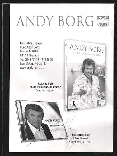 AK Musiker Andy Borg, mit original Autograph