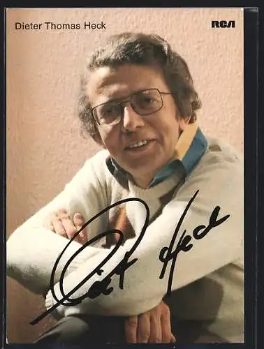 AK Musiker und Showmaster Dieter Thomas Heck, original Autograph