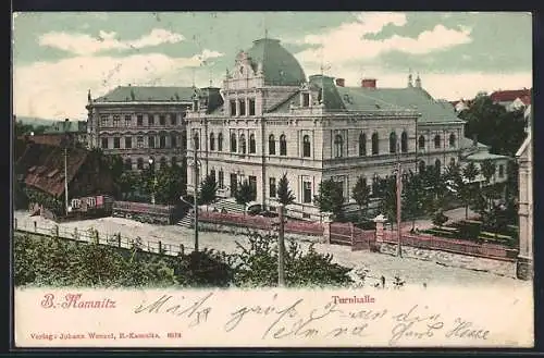 AK B.-Kamnitz, Blick auf die Turnhalle